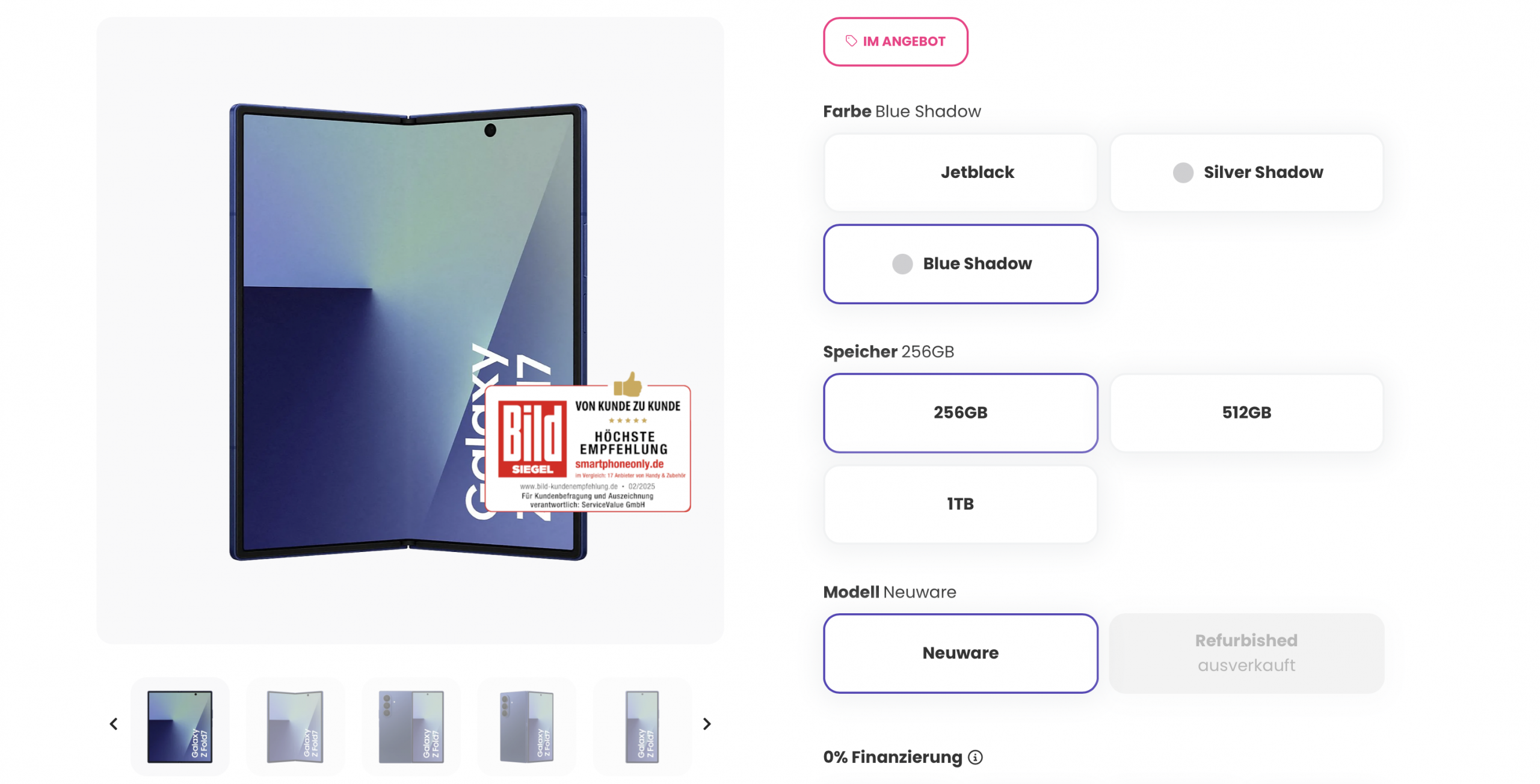 Samsung Galaxy Z Fold7 Ratenkauf