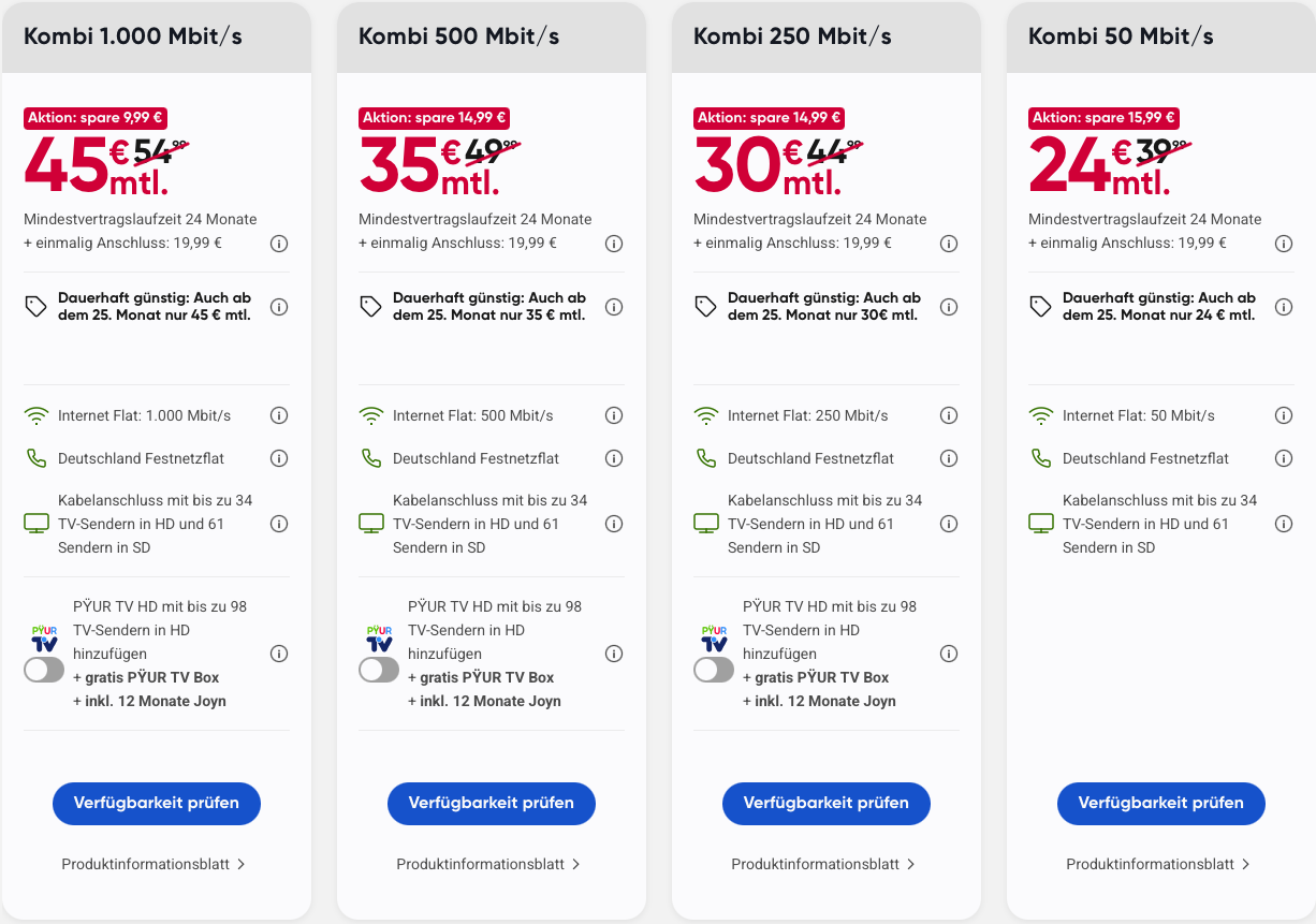 PŸUR Internet DSL Kabel