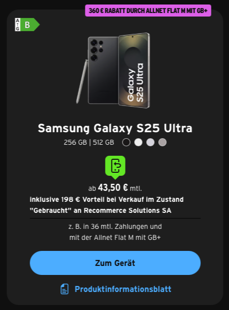 Congstart Tarife mit Samsung Handy