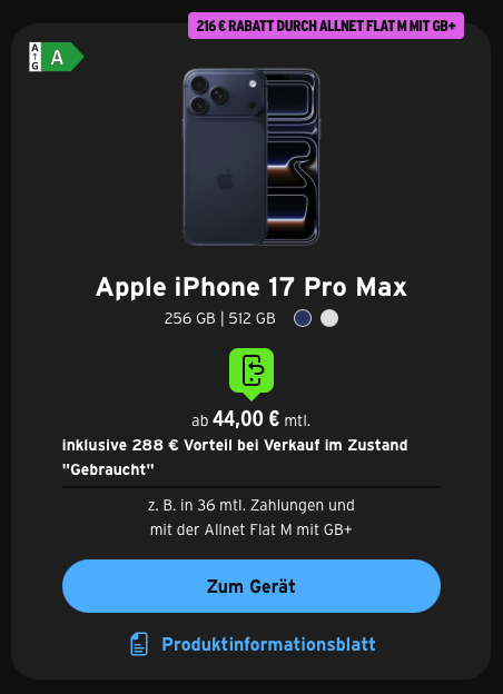 Congstar iPhone 17 Pro